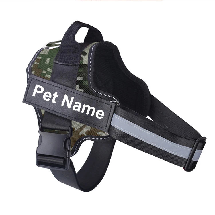 Dog Harness NO PULL Reflective Breathable Adjustable Pet Harness Vest with ID Custom Patch Outdoor Walking Dog Supplies