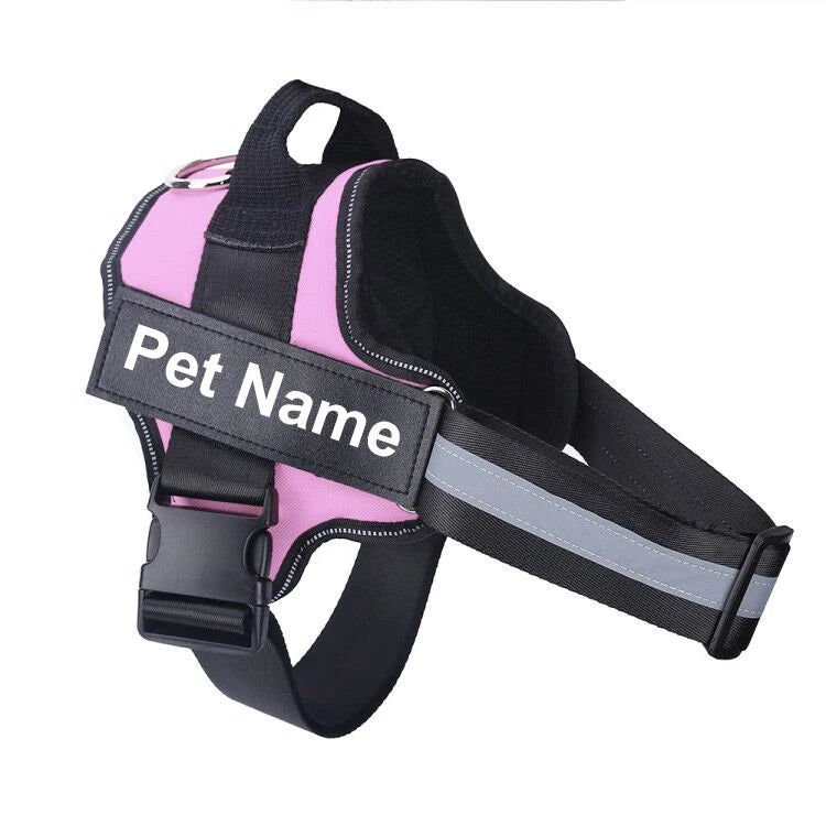 Dog Harness NO PULL Reflective Breathable Adjustable Pet Harness Vest with ID Custom Patch Outdoor Walking Dog Supplies