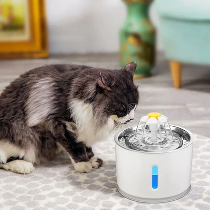 2.4L Automatic Pet Cat Water Fountain with LED Electric USB Dog Cat Pet Mute Drinker Feeder Bowl Pet Drinking Fountain Dispenser
