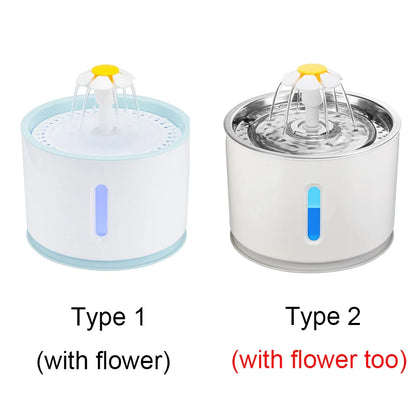 2.4L Automatic Pet Cat Water Fountain with LED Electric USB Dog Cat Pet Mute Drinker Feeder Bowl Pet Drinking Fountain Dispenser