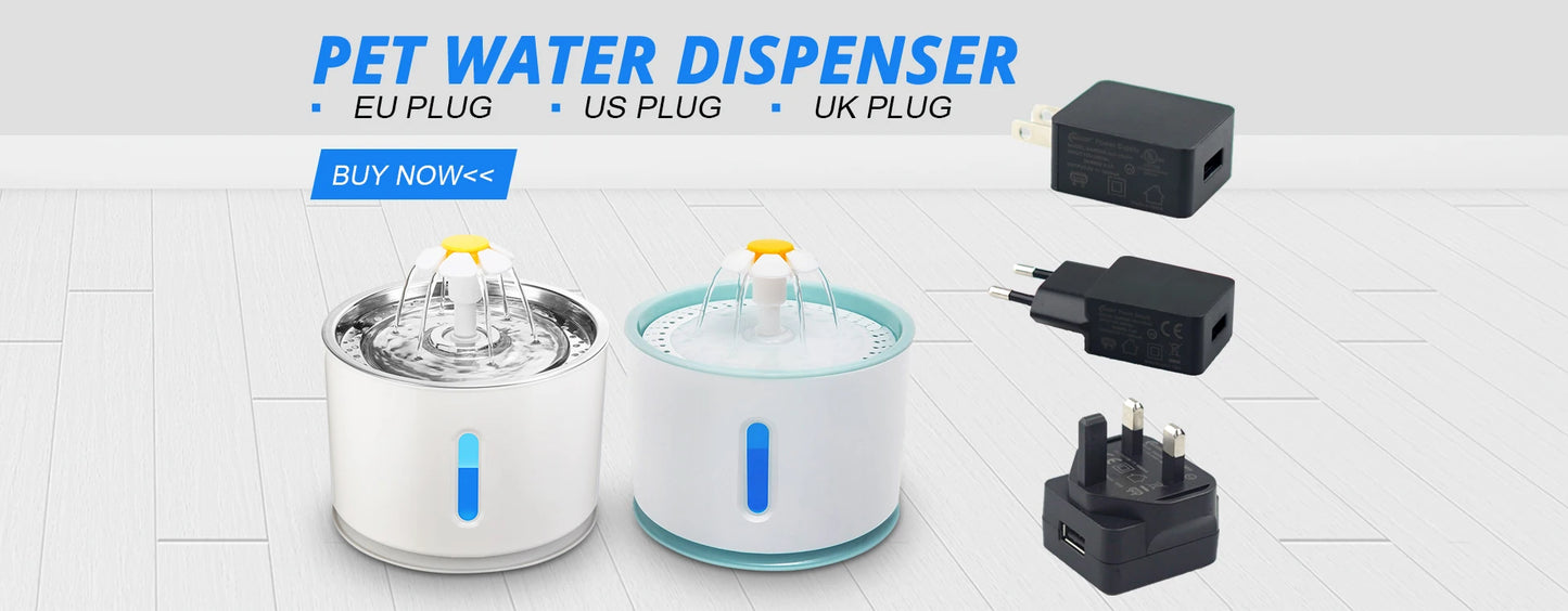 2.4L Automatic Pet Cat Water Fountain with LED Electric USB Dog Cat Pet Mute Drinker Feeder Bowl Pet Drinking Fountain Dispenser