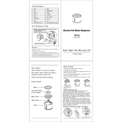 2.4L Automatic Pet Cat Water Fountain with LED Electric USB Dog Cat Pet Mute Drinker Feeder Bowl Pet Drinking Fountain Dispenser