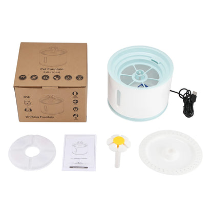 2.4L Automatic Pet Cat Water Fountain with LED Electric USB Dog Cat Pet Mute Drinker Feeder Bowl Pet Drinking Fountain Dispenser