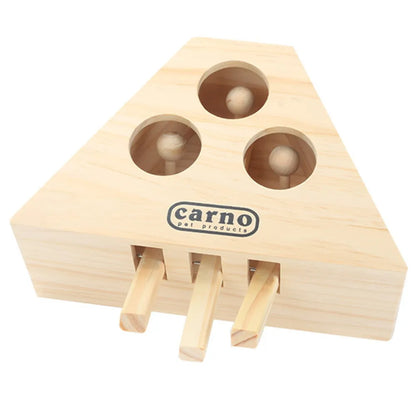 Cat Hunt Toy Chase Mouse Solid Wooden Interactive Maze Pet Hit Hamster With 3/5-holed Mouse Hole Catch Bite Catnip Funny Toy